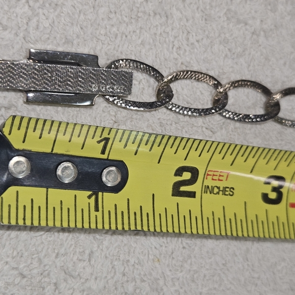 GUCCI AUTHENTIC WOMEN'S VINTAGE SILVER LINK BELT. LOGO ON CLASP. 📸 - Picture 7 of 12